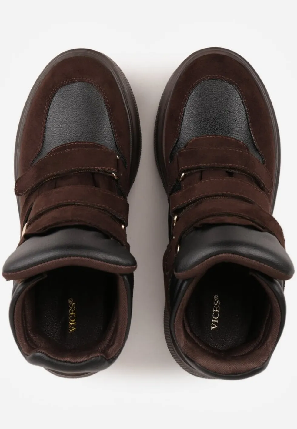 Brązowe Botki Sneakersy Vices na Platformie w Stylu Y2K Gelira
