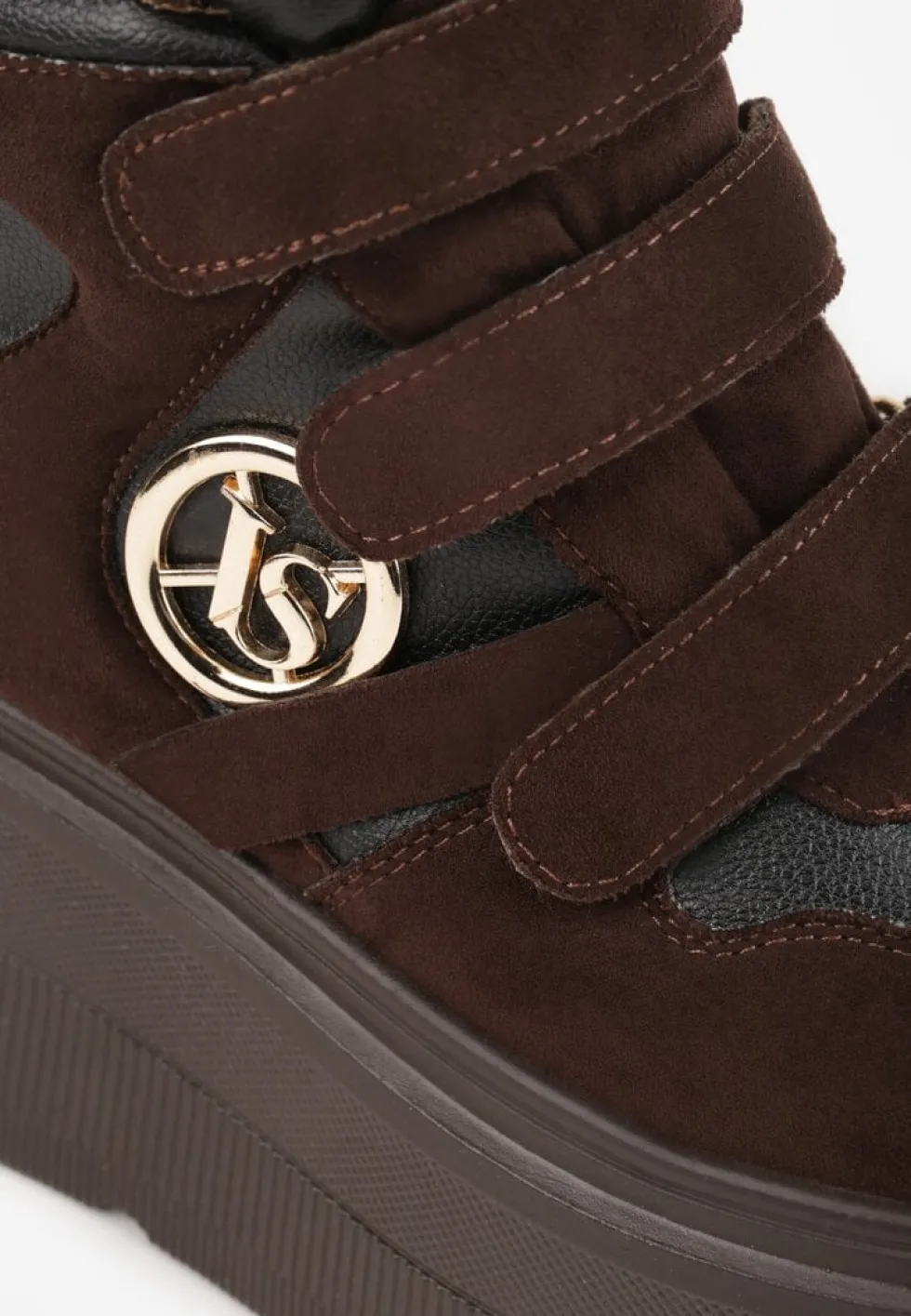 Brązowe Botki Sneakersy Vices na Platformie w Stylu Y2K Gelira