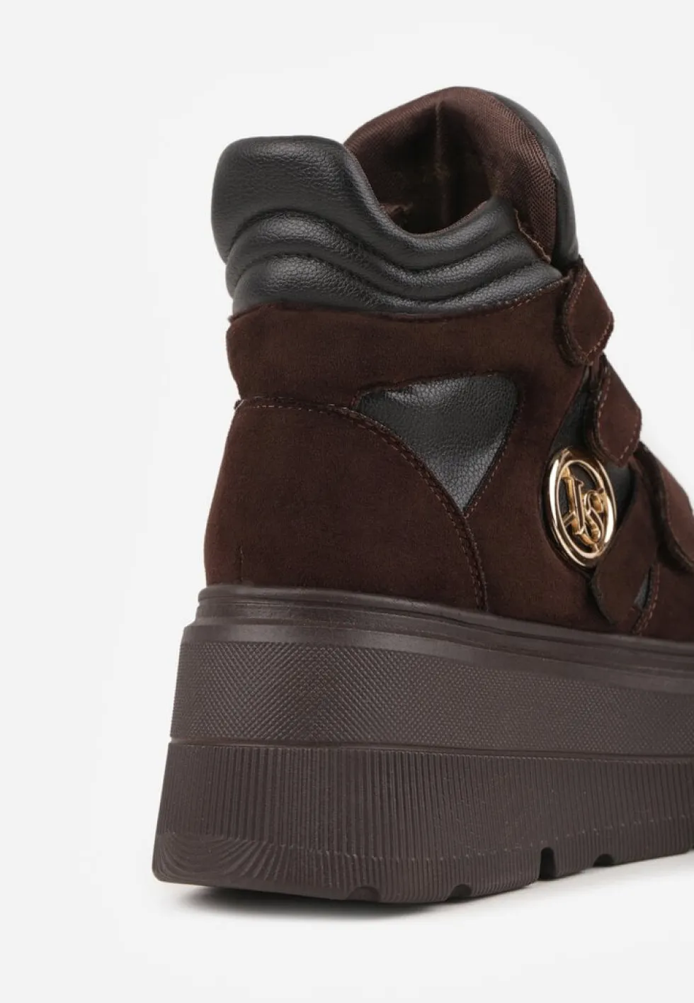 Brązowe Botki Sneakersy Vices na Platformie w Stylu Y2K Gelira