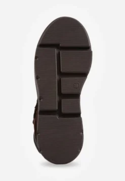 Brązowe Botki Sneakersy Vices na Platformie w Stylu Y2K Gelira