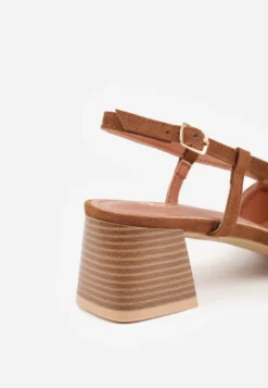 Brązowe Czółenka VICES w Stylu Slingback na Słupku Synossia