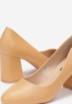 Brązowe Eleganckie Czółenka Wsuwane z Imitacji Skóry Limme
