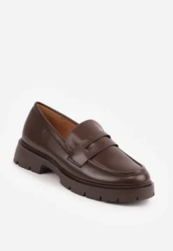 Brązowe Eleganckie Mokasyny VICES z Ozdobnym Wycięciem Evrarda