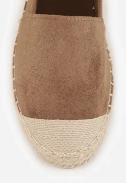 Brązowe Espadryle VICES w Klasycznym Stylu na Platformie z Plecionką Cherimare