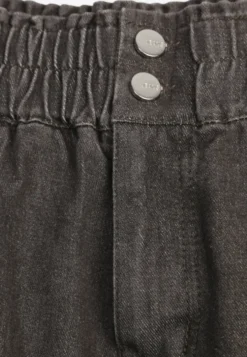 Brązowe Jeansowe Szorty Casual z Bawełny Luźne z Gumką w Pasie Illiara