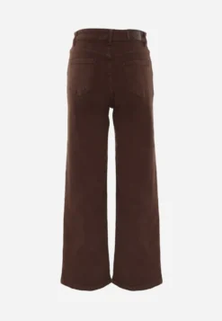 Brązowe Jeansy z Bawełny o Fasonie Straight Regular Waist Etelvina