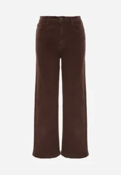 Brązowe Jeansy z Bawełny o Fasonie Straight Regular Waist Etelvina