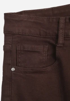 Brązowe Jeansy z Bawełny o Fasonie Straight Regular Waist Etelvina