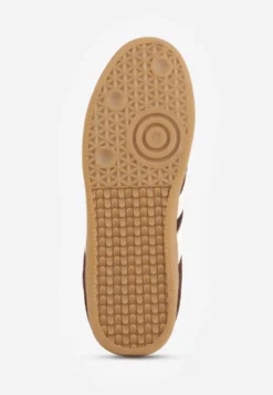 Brązowe Klasyczne Sneakersy Typu Tenisówki ze Skóry Naturalnej Azurra