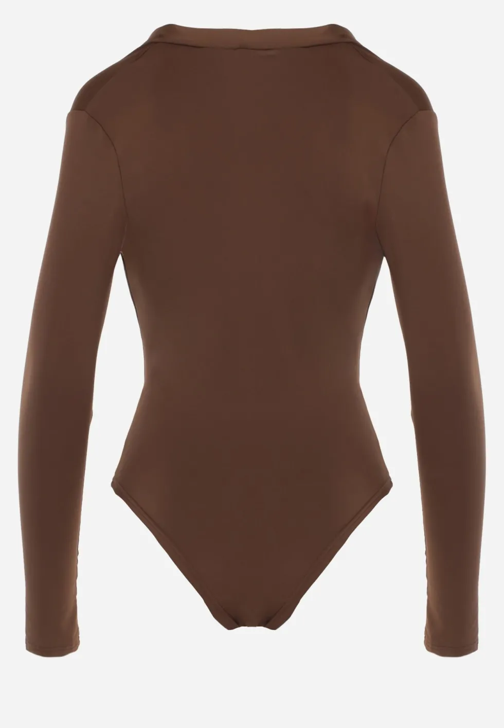 Brązowe Kopertowe Body Longsleeve z Wiskozą Wintersong