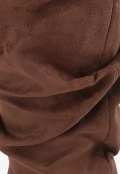 Brązowe Kozaki na Awangardowym Koturnie z Marszczoną Cholewką Makela