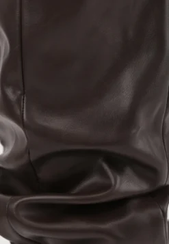 Brązowe Kozaki Typu Slouchy na Szpilce ze Szpiczastym Noskiem Tahis