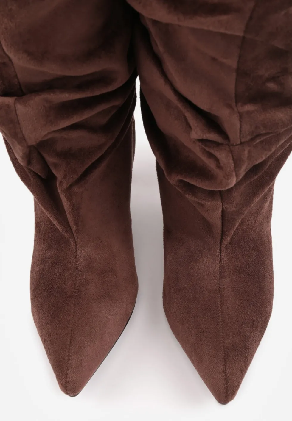 Brązowe Kozaki w Stylu Slouchy na Szpilce Acisa