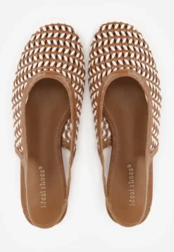 Brązowe Plecione Sandały Typu Slingback Ellariell