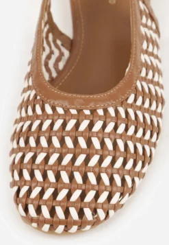 Brązowe Plecione Sandały Typu Slingback Ellariell
