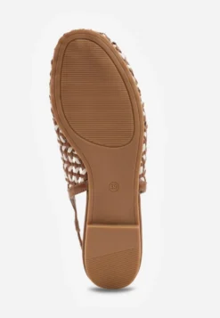 Brązowe Plecione Sandały Typu Slingback Ellariell