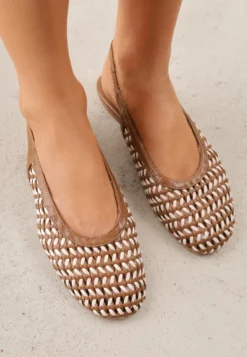 Brązowe Plecione Sandały Typu Slingback Ellariell