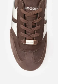 Brązowe Sneakersy Klasyczne Tenisówki z Zamszu Naturalnego Talanashta