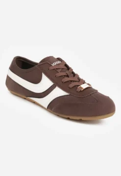 Brązowe Sneakersy Klasyczne Tenisówki z Zamszu Naturalnego Talanashta