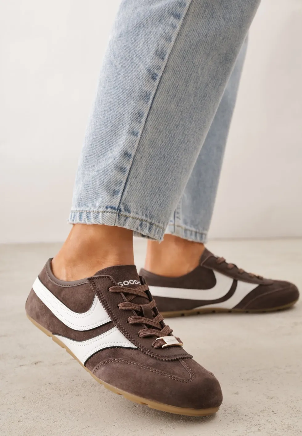 Brązowe Sneakersy Klasyczne Tenisówki z Zamszu Naturalnego Talanashta