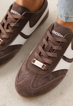Brązowe Sneakersy Klasyczne Tenisówki z Zamszu Naturalnego Talanashta