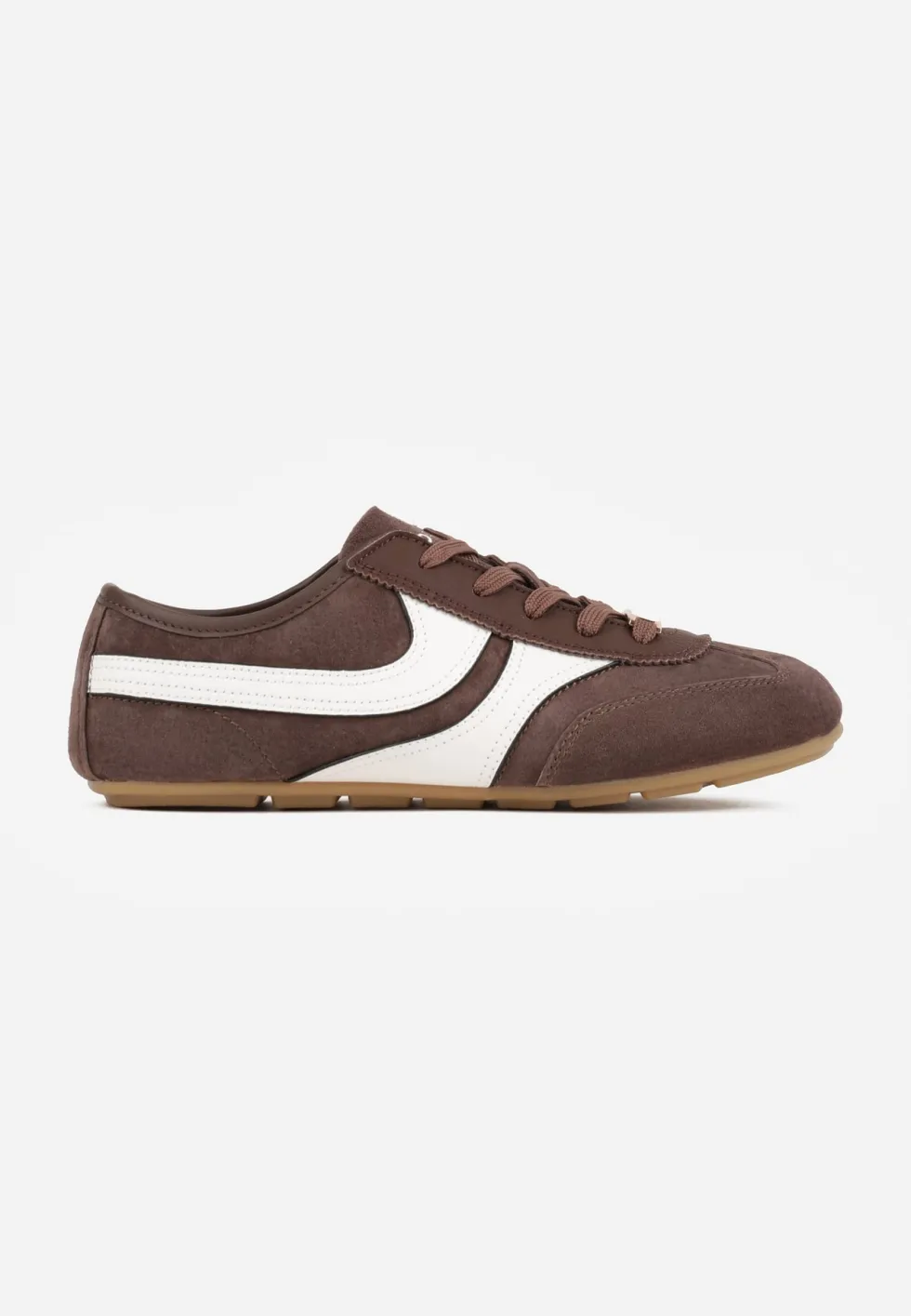 Brązowe Sneakersy Klasyczne Tenisówki z Zamszu Naturalnego Talanashta