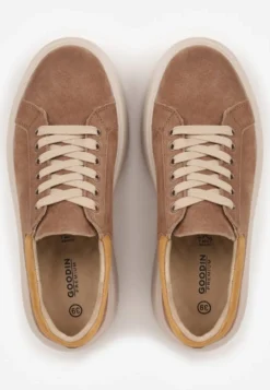 Brązowe Sneakersy na Platformie z Naturalnego Zamszu Latavesa