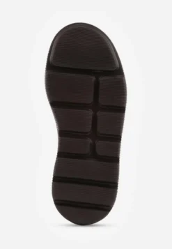Brązowe Sneakersy na Platformie z Zamszu Naturalnego ze Sznurówkami w Paski Tarilita