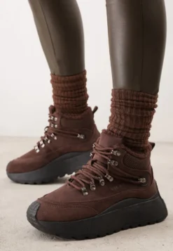 Brązowe Sneakersy Śniegowce Vices na Platformie w Sportowym Stylu Nelsella