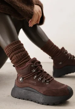 Brązowe Sneakersy Śniegowce Vices na Platformie w Sportowym Stylu Nelsella