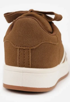 Brązowe Sneakersy Ozdobione Paskami Dolirenna