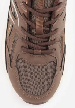 Brązowe Sneakersy Ozdobione Tłoczoną Cholewką Jutta
