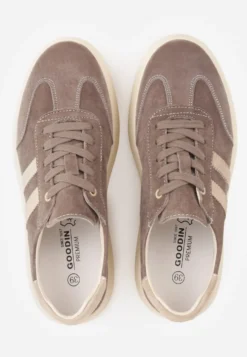Brązowe Sneakersy Retro Tenisówki na Platformie z Zamszu Naturalnego Noanela