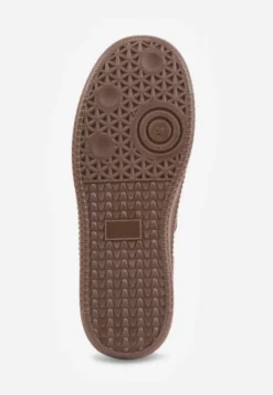 Brązowe Sneakersy Sportowe z Ozdobnymi Paskami i Przeszyciami Wenilan