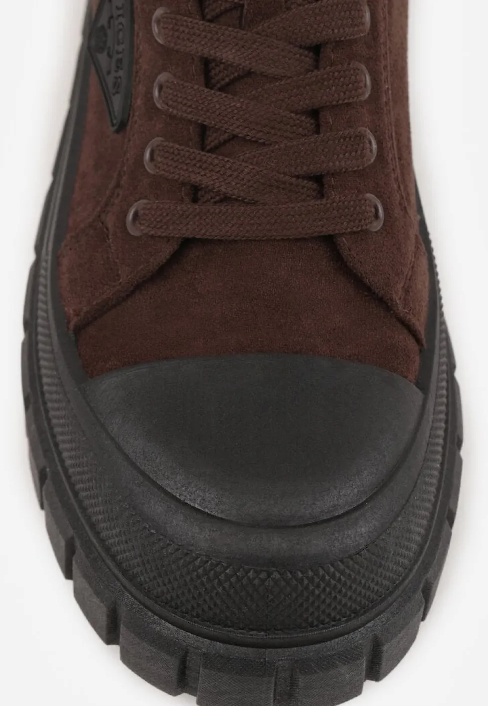 Brązowe Sneakersy Vices na Platformie z Ozdobą i Napisem Leawen