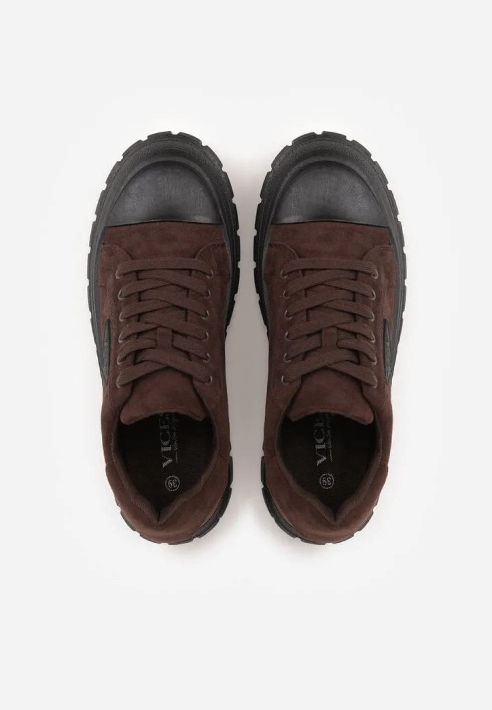 Brązowe Sneakersy Vices na Platformie z Ozdobą i Napisem Leawen