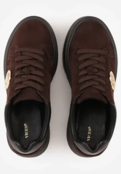 Brązowe Sneakersy Vices na Platformie Ozdobione Metaliczną Aplikacją Tatellia