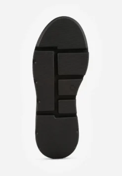 Brązowe Sneakersy Vices na Platformie z Tłoczeniem Paskiem na Pięcie i Metaliczną Aplikacją Ozdobione Wzorem w Panterkę Selfedi