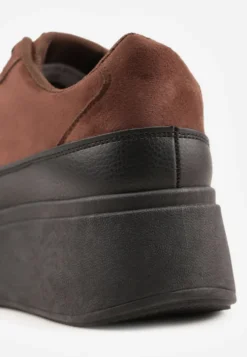Brązowe Sneakersy VICES na Platformie z Ozdobnym Noskiem Attis