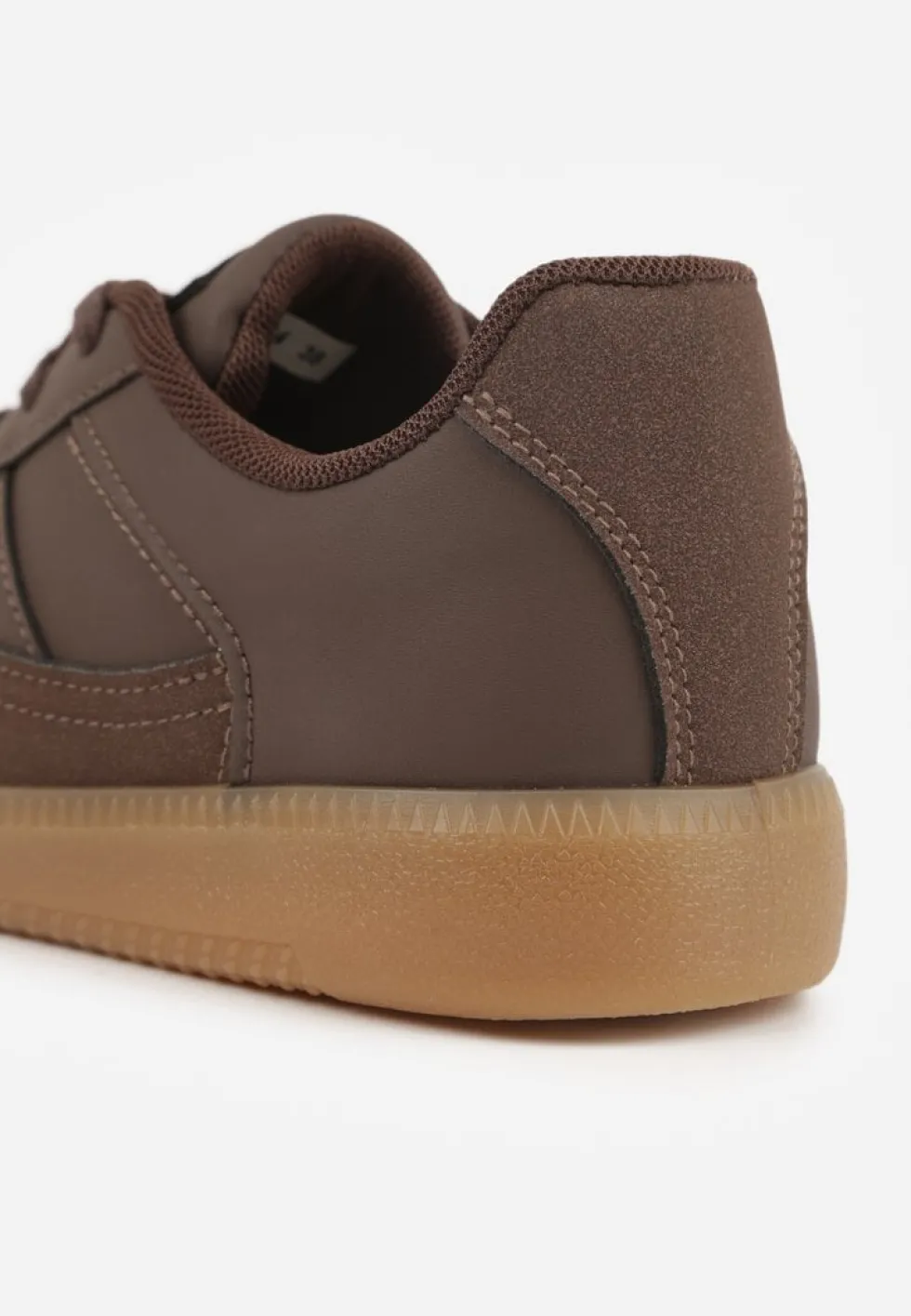 Brązowe Sneakersy VICES w Stylu Kultowych Tenisówek z Łączonych Materiałów Azivina