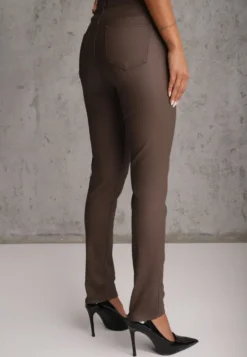 Brązowe Spodnie Skinny Zangi