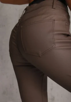 Brązowe Spodnie Skinny Zangi