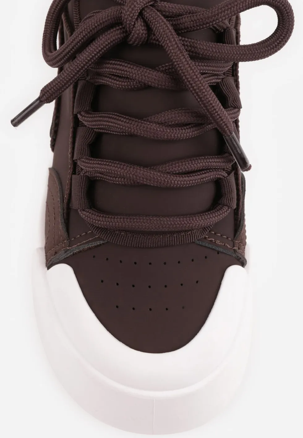 Brązowe Streetwearowe Sneakersy Trampki na Platformie Danenith
