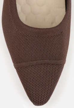 Brązowe Strukturalne Czółenka VICES na Słupkowym Obcasie z Wkładką Soft-Pillow Abathise