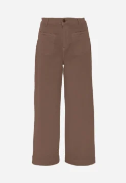 Brązowe Szerokie Jeansy High Waist z Bawełny Berinnessa