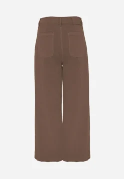 Brązowe Szerokie Jeansy High Waist z Bawełny Berinnessa