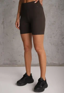 Brązowe Szorty Kolarki High Waist Marerila