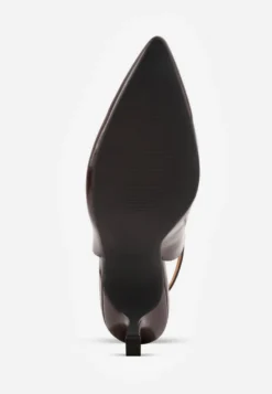 Brązowe Wiązane Szpilki Typu Slingback Angellta