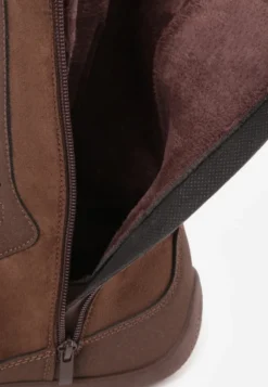 Brązowe Wysokie Sneakersy Typu Boxing Boots z Ocieplaną Wyściółką Tilpera