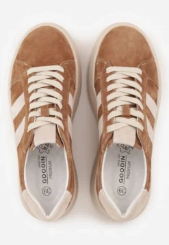 Brązowe Zamszowe Sneakersy Chunky na Platformie Teslara